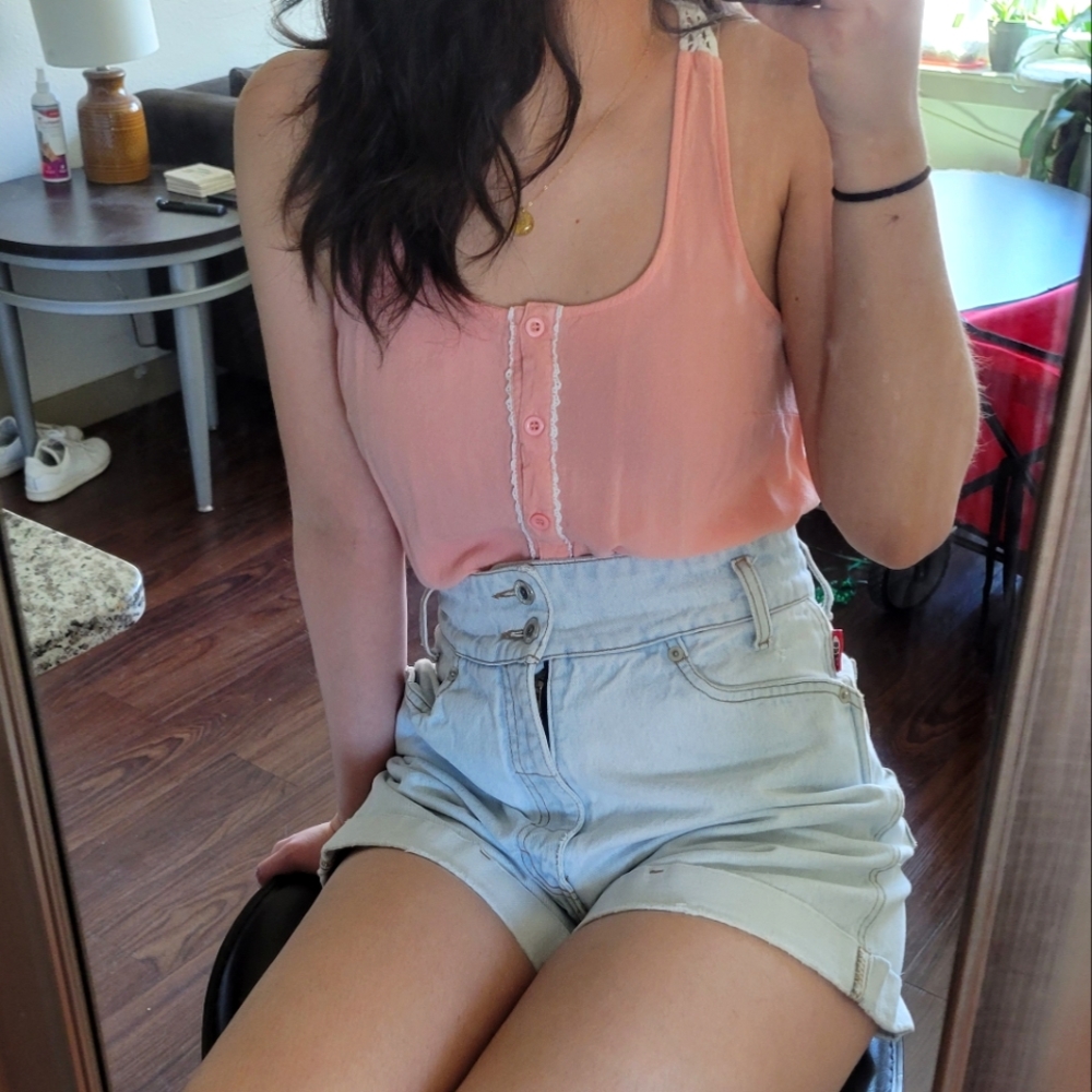 Forever 21 peach crochet tank